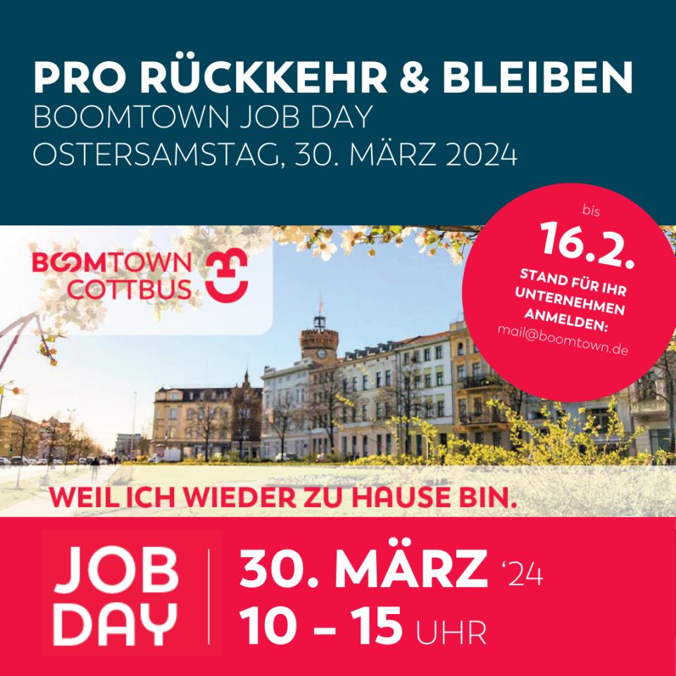 JOB DAY am 30.3.24 pro Rückkehr &amp; Bleiben: jetzt Aussteller-Platz sichern