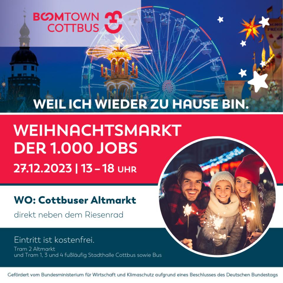 Weil ich wieder zu Hause bin. BOOMTOWN Rückkehrertag am 27. Dezember als „Weihnachtsmarkt der 1000 Jobs“