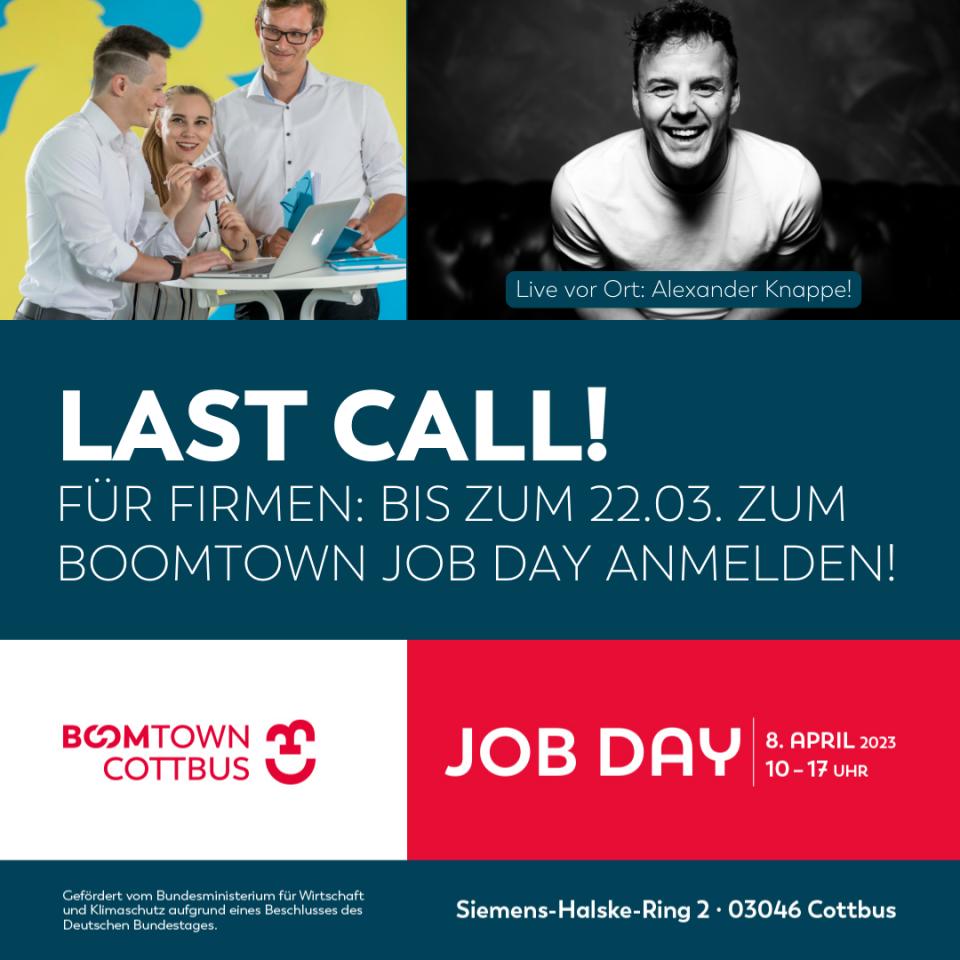 JOB DAY am 8.4.23 mit Alexander Knappe jetzt kostenlose Aussteller-Anmeldung